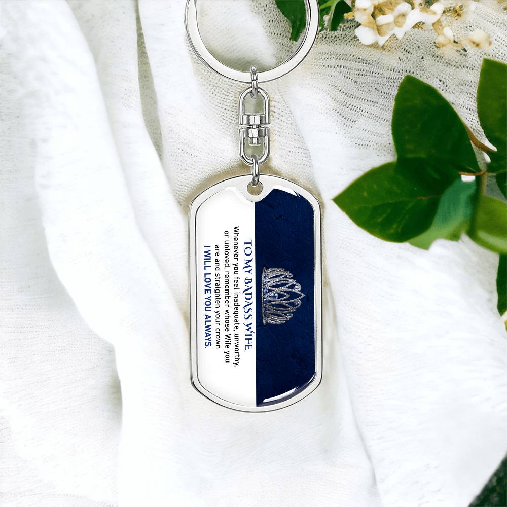 To My Badass Wife Keychain For Wife From Husband