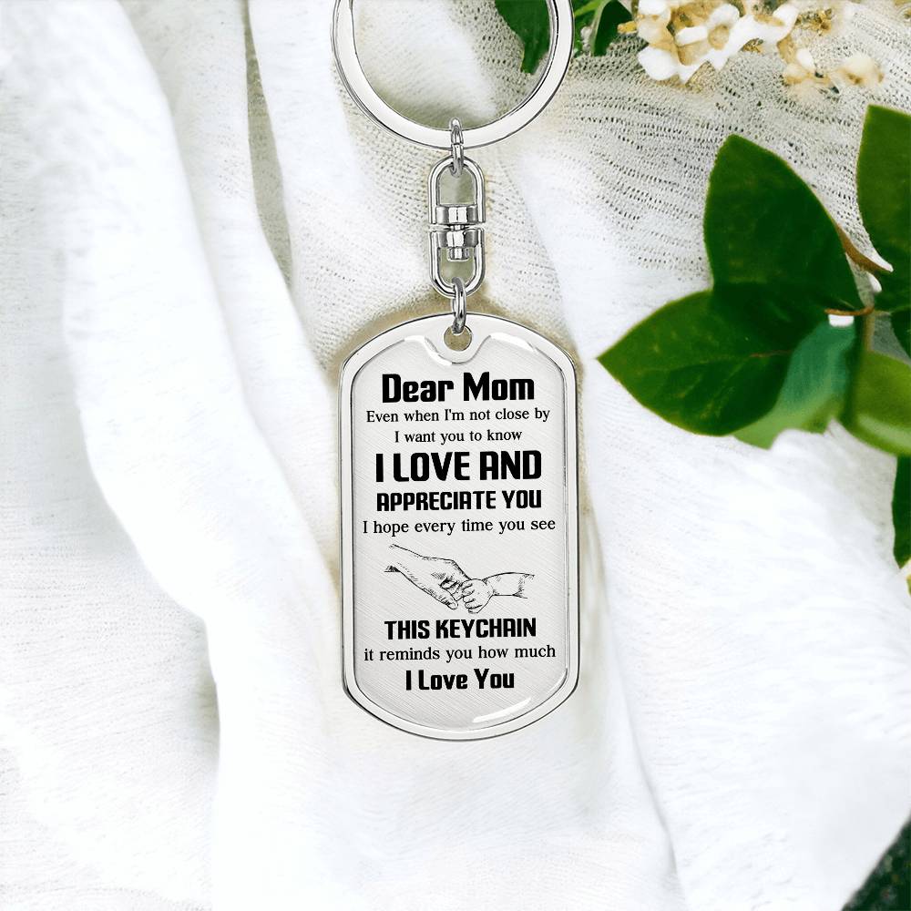 Dear Mom, Sentimental Gift For Mother’s Day Heartfelt Gift Of Love Keychain Thank You For Everything Keychain Precious Bond With Mom Keychain Appreciation Keychain Forever Thankful You Gift