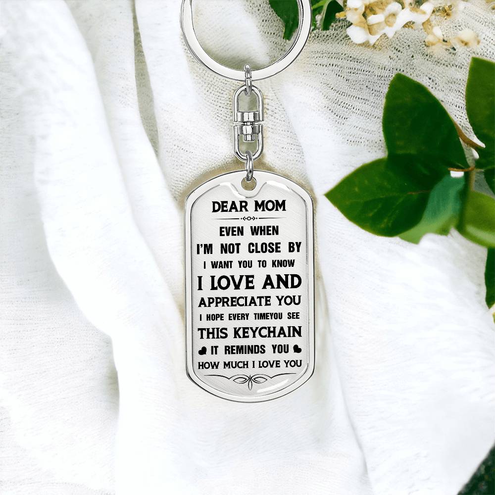 Dear Mom, From Daughter To Mom Keychain Heartfelt Gift For Her Sweet Message With Keychain Thank You Keychain Gift Sentimental Keychain For Loving Person Appreciation Gift Special Gift For Dear Mom