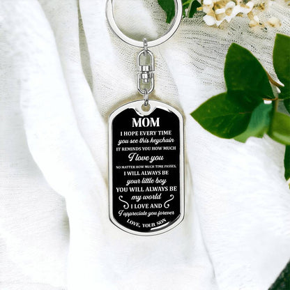 Mom Keychain Gift from Son – Sentimental Dog Tag
