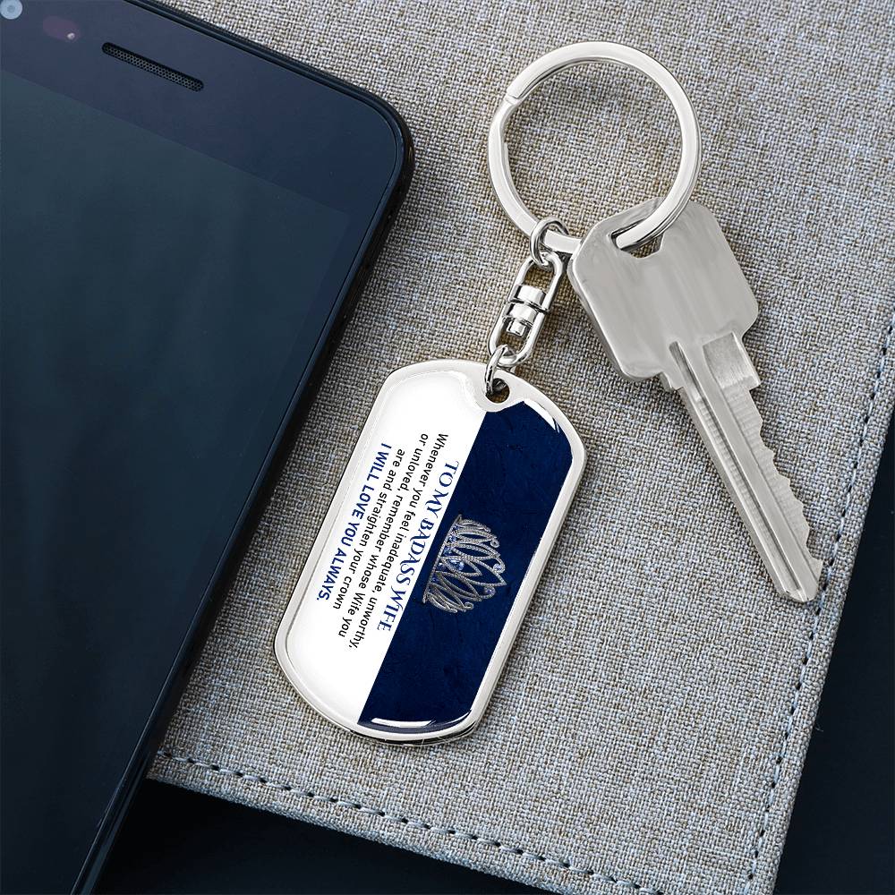To My Badass Wife Keychain For Wife From Husband