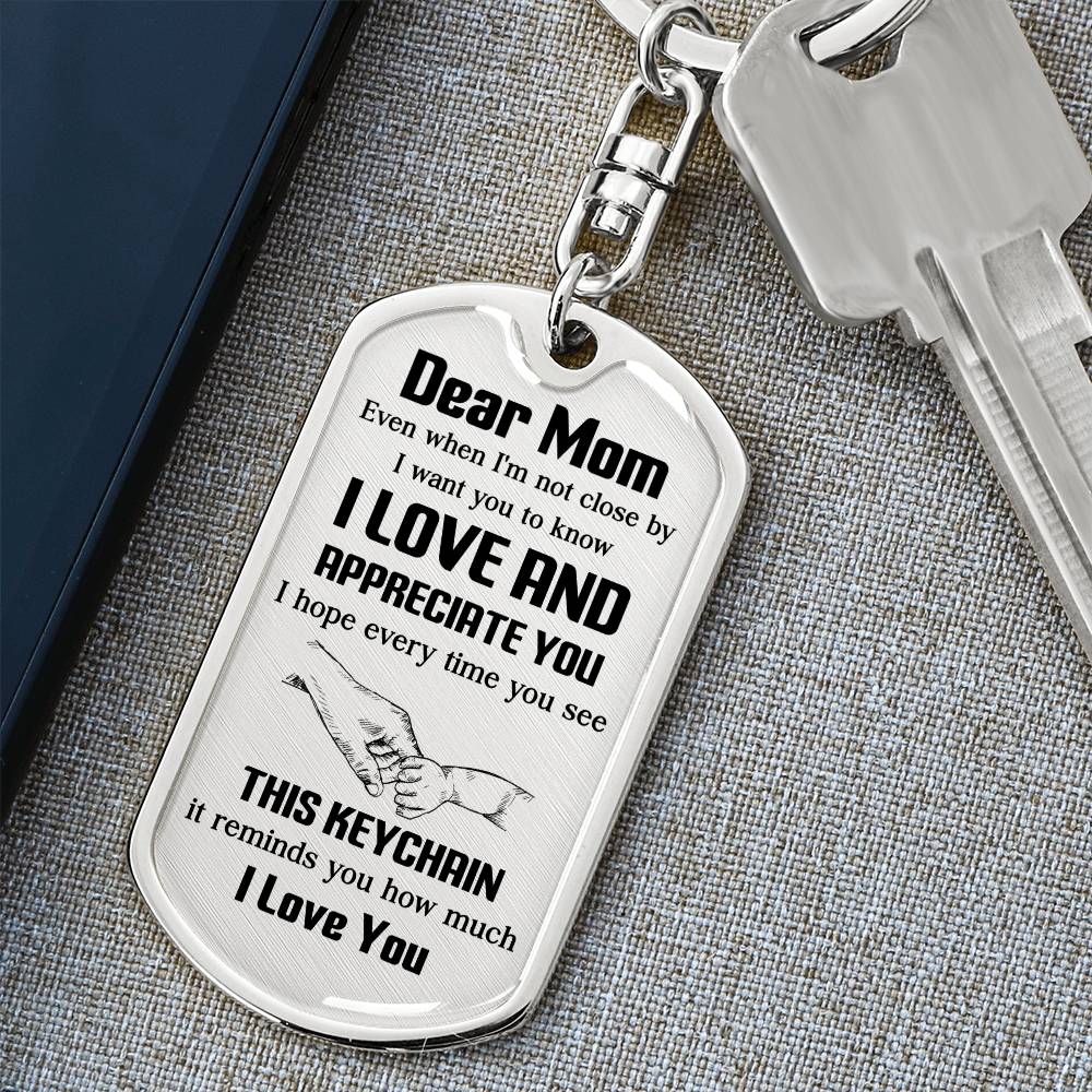 Dear Mom, Sentimental Gift For Mother’s Day Heartfelt Gift Of Love Keychain Thank You For Everything Keychain Precious Bond With Mom Keychain Appreciation Keychain Forever Thankful You Gift