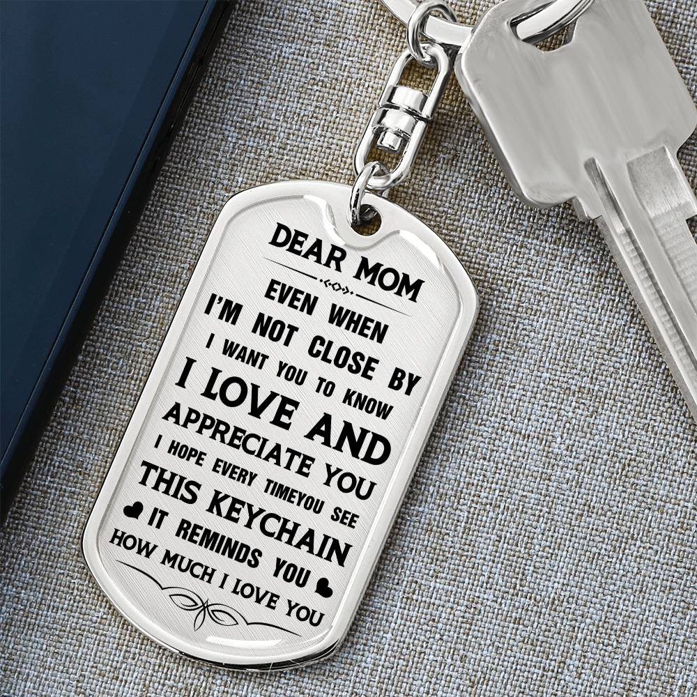 Dear Mom, From Daughter To Mom Keychain Heartfelt Gift For Her Sweet Message With Keychain Thank You Keychain Gift Sentimental Keychain For Loving Person Appreciation Gift Special Gift For Dear Mom