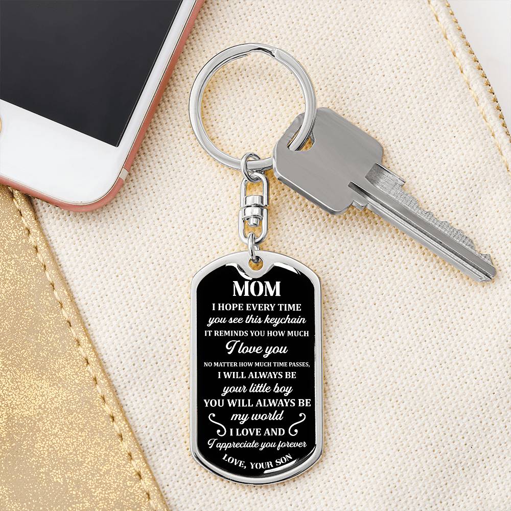 Mom Keychain Gift from Son – Sentimental Dog Tag