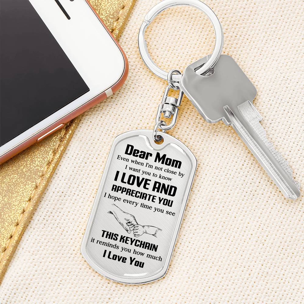 Dear Mom, Sentimental Gift For Mother’s Day Heartfelt Gift Of Love Keychain Thank You For Everything Keychain Precious Bond With Mom Keychain Appreciation Keychain Forever Thankful You Gift