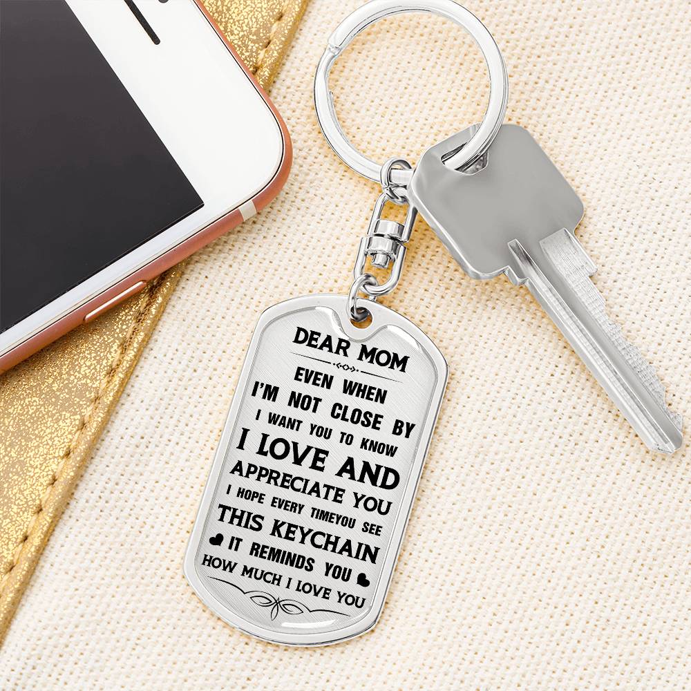 Dear Mom, From Daughter To Mom Keychain Heartfelt Gift For Her Sweet Message With Keychain Thank You Keychain Gift Sentimental Keychain For Loving Person Appreciation Gift Special Gift For Dear Mom