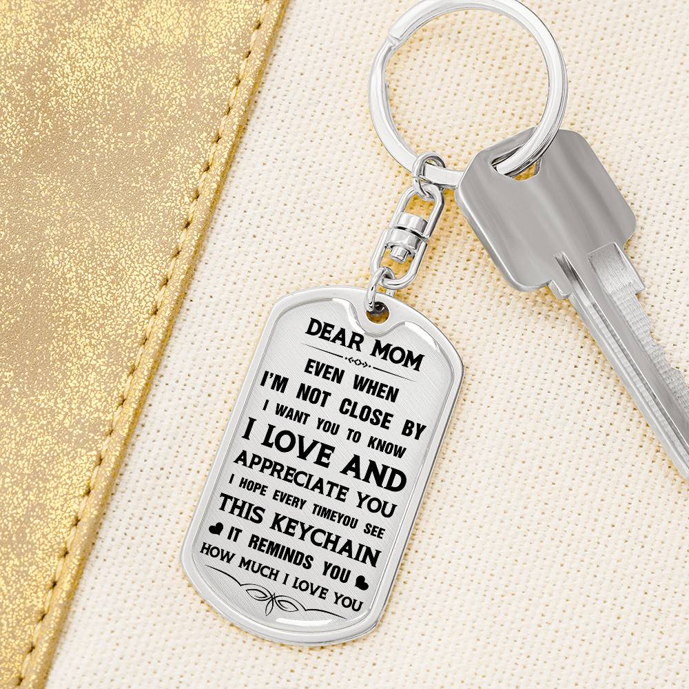 Dear Mom, From Daughter To Mom Keychain Heartfelt Gift For Her Sweet Message With Keychain Thank You Keychain Gift Sentimental Keychain For Loving Person Appreciation Gift Special Gift For Dear Mom