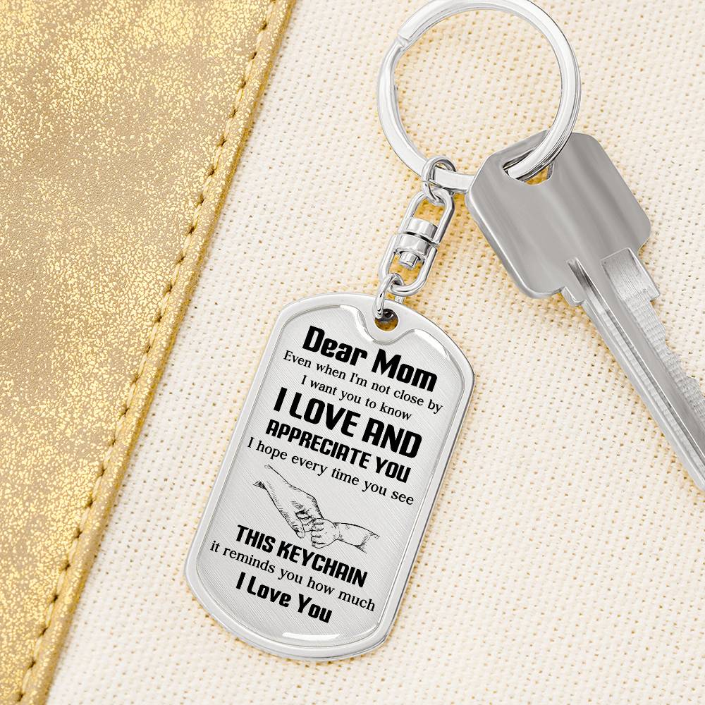 Dear Mom, Sentimental Gift For Mother’s Day Heartfelt Gift Of Love Keychain Thank You For Everything Keychain Precious Bond With Mom Keychain Appreciation Keychain Forever Thankful You Gift