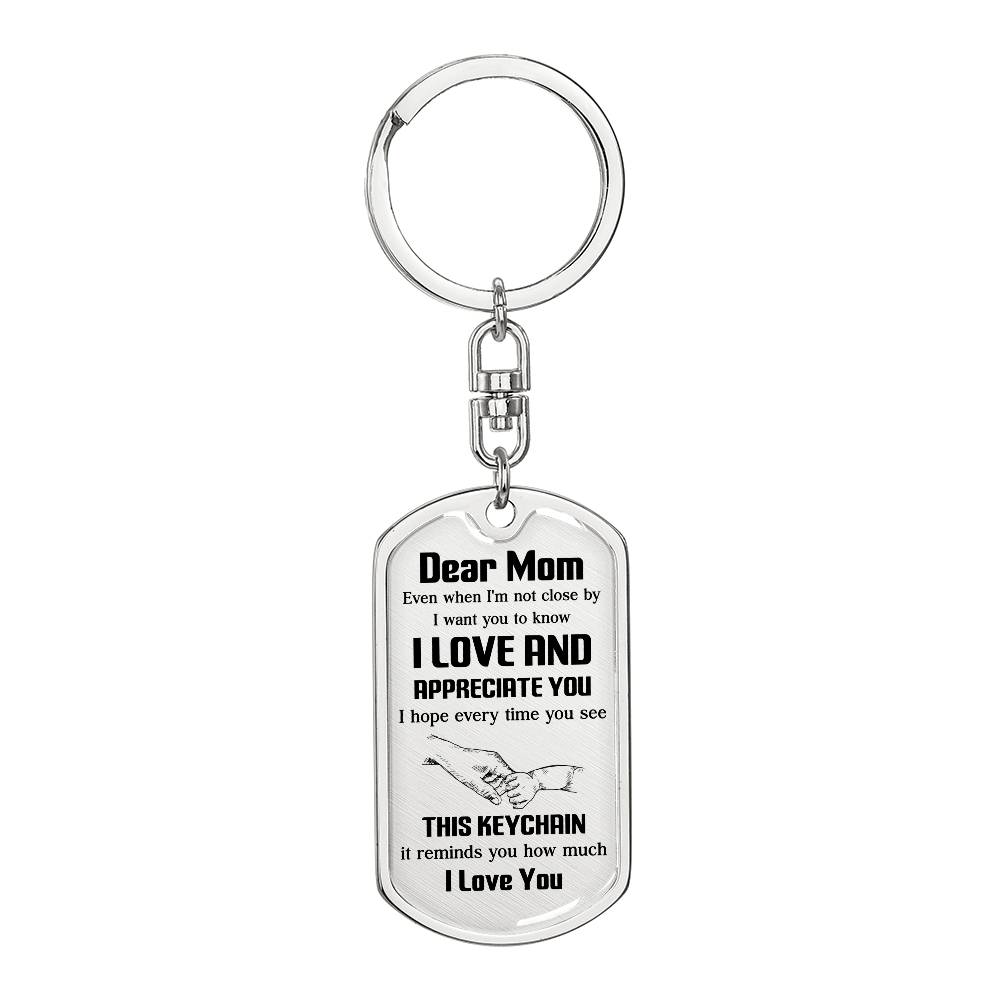 Dear Mom, Sentimental Gift For Mother’s Day Heartfelt Gift Of Love Keychain Thank You For Everything Keychain Precious Bond With Mom Keychain Appreciation Keychain Forever Thankful You Gift