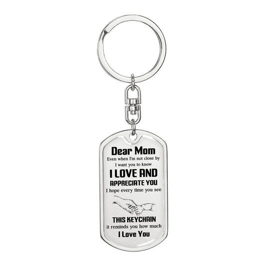 Dear Mom, Sentimental Gift For Mother’s Day Heartfelt Gift Of Love Keychain Thank You For Everything Keychain Precious Bond With Mom Keychain Appreciation Keychain Forever Thankful You Gift