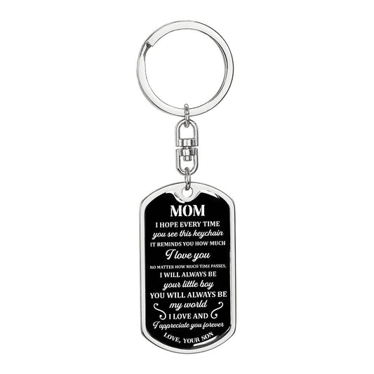 Mom Keychain Gift from Son – Sentimental Dog Tag