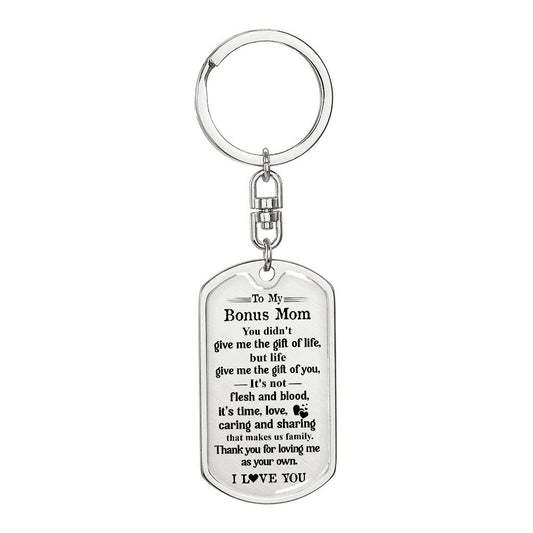Bonus Mom Keychain Gift – Thank You for Loving Me
