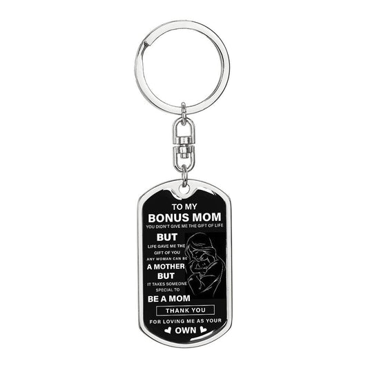 Bonus Mom Keychain Gift from Stepson or Stepdaughter
