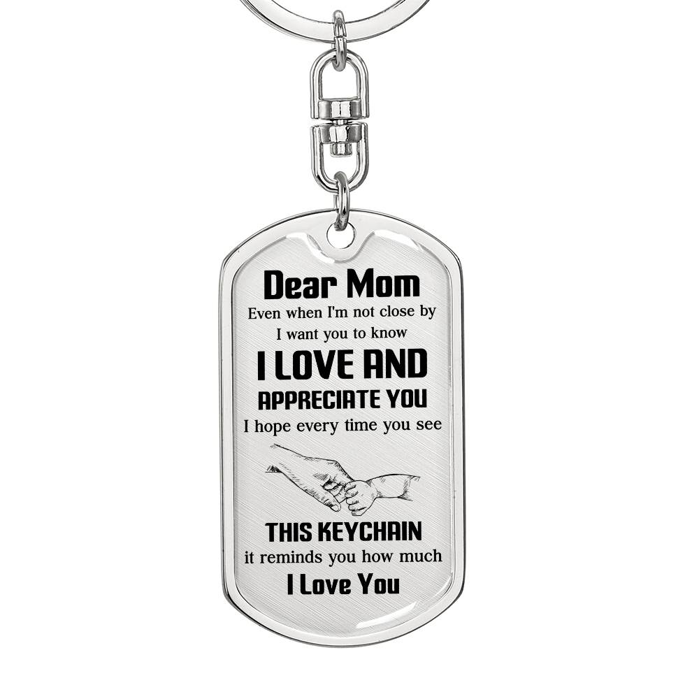 Dear Mom, Sentimental Gift For Mother’s Day Heartfelt Gift Of Love Keychain Thank You For Everything Keychain Precious Bond With Mom Keychain Appreciation Keychain Forever Thankful You Gift