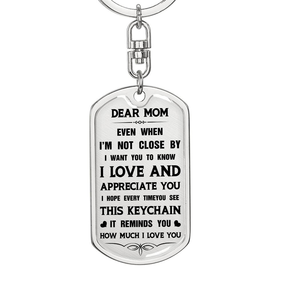 Dear Mom, From Daughter To Mom Keychain Heartfelt Gift For Her Sweet Message With Keychain Thank You Keychain Gift Sentimental Keychain For Loving Person Appreciation Gift Special Gift For Dear Mom