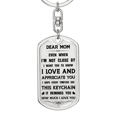 Dear Mom, From Daughter To Mom Keychain Heartfelt Gift For Her Sweet Message With Keychain Thank You Keychain Gift Sentimental Keychain For Loving Person Appreciation Gift Special Gift For Dear Mom