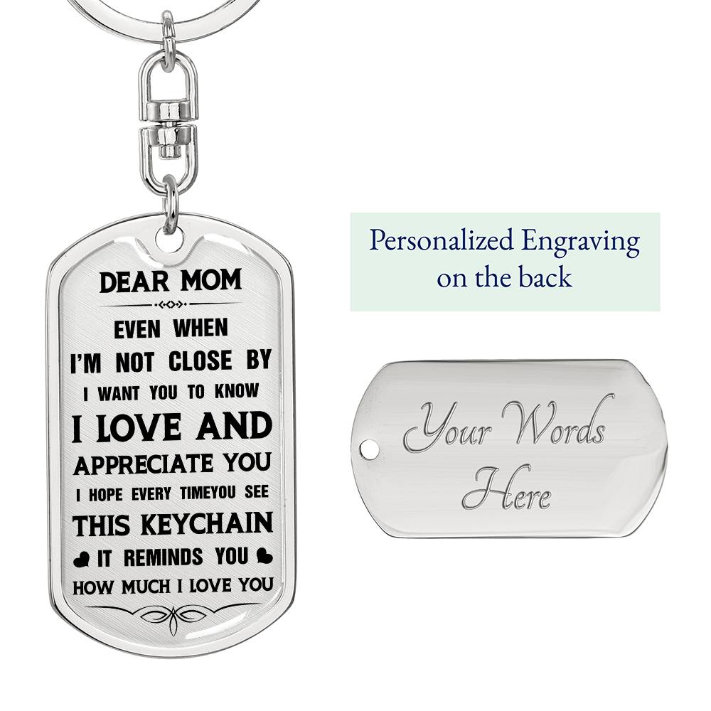 Dear Mom, From Daughter To Mom Keychain Heartfelt Gift For Her Sweet Message With Keychain Thank You Keychain Gift Sentimental Keychain For Loving Person Appreciation Gift Special Gift For Dear Mom