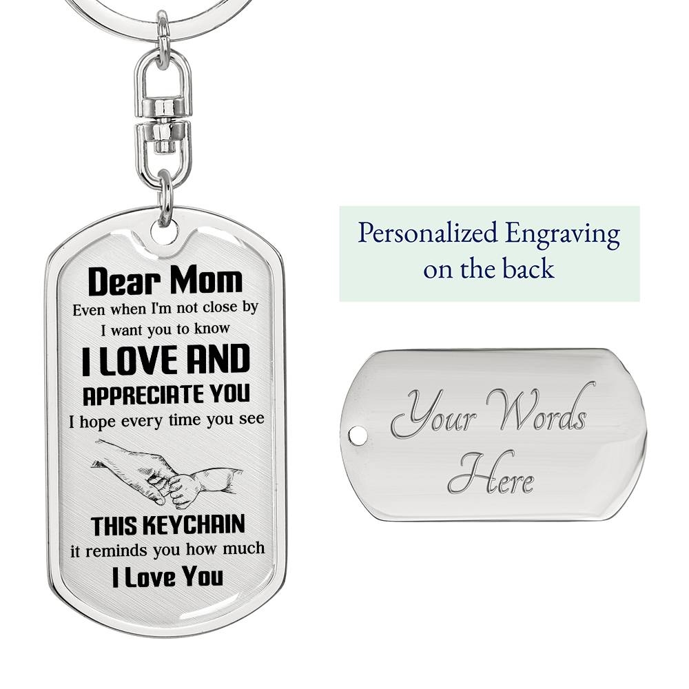 Dear Mom, Sentimental Gift For Mother’s Day Heartfelt Gift Of Love Keychain Thank You For Everything Keychain Precious Bond With Mom Keychain Appreciation Keychain Forever Thankful You Gift