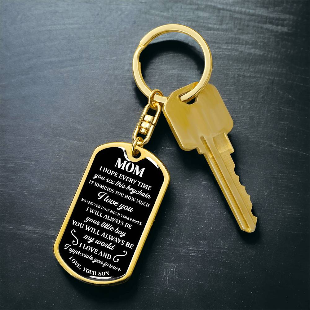 Mom Keychain Gift from Son – Sentimental Dog Tag