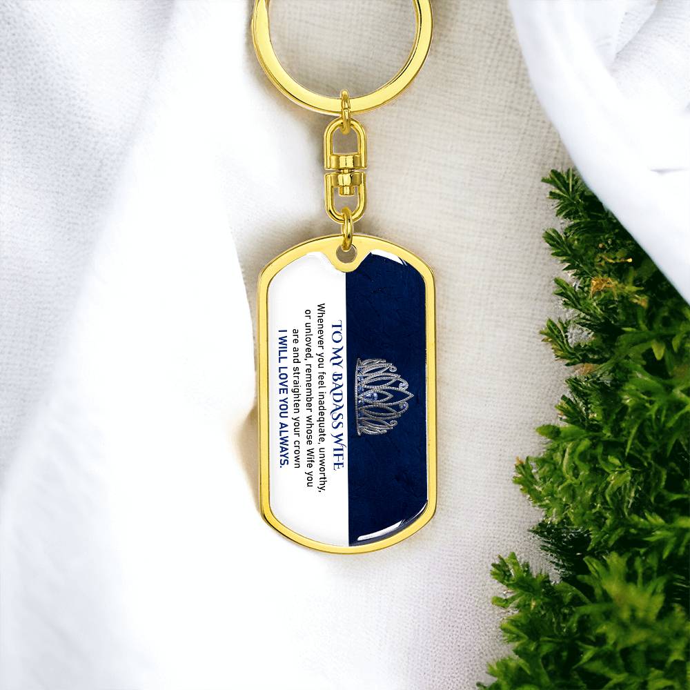 To My Badass Wife Keychain For Wife From Husband