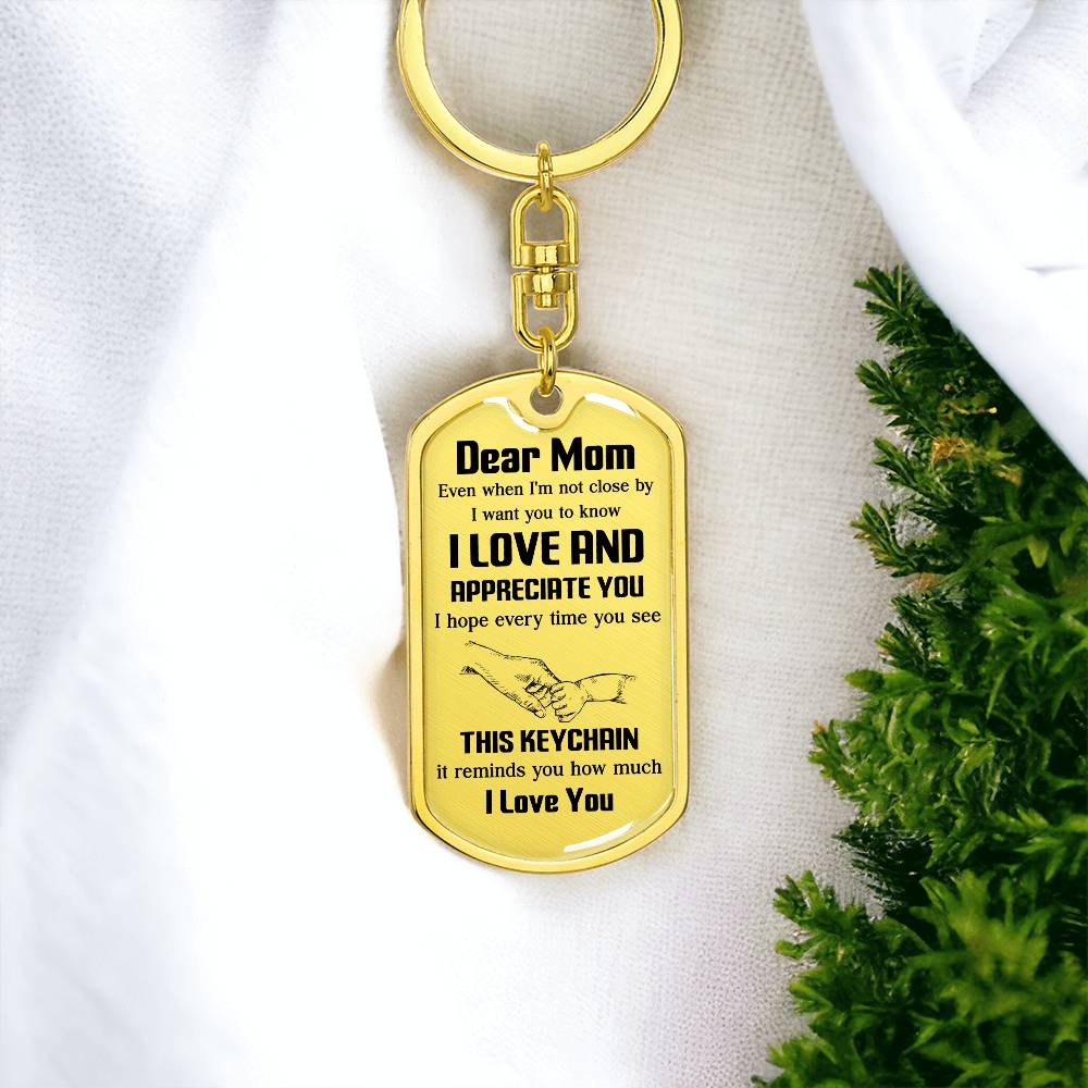 Dear Mom, Sentimental Gift For Mother’s Day Heartfelt Gift Of Love Keychain Thank You For Everything Keychain Precious Bond With Mom Keychain Appreciation Keychain Forever Thankful You Gift