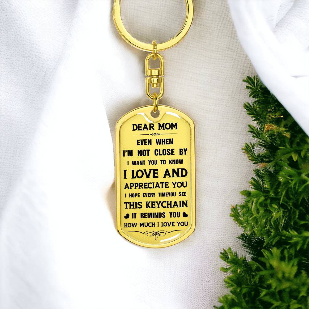 Dear Mom, From Daughter To Mom Keychain Heartfelt Gift For Her Sweet Message With Keychain Thank You Keychain Gift Sentimental Keychain For Loving Person Appreciation Gift Special Gift For Dear Mom