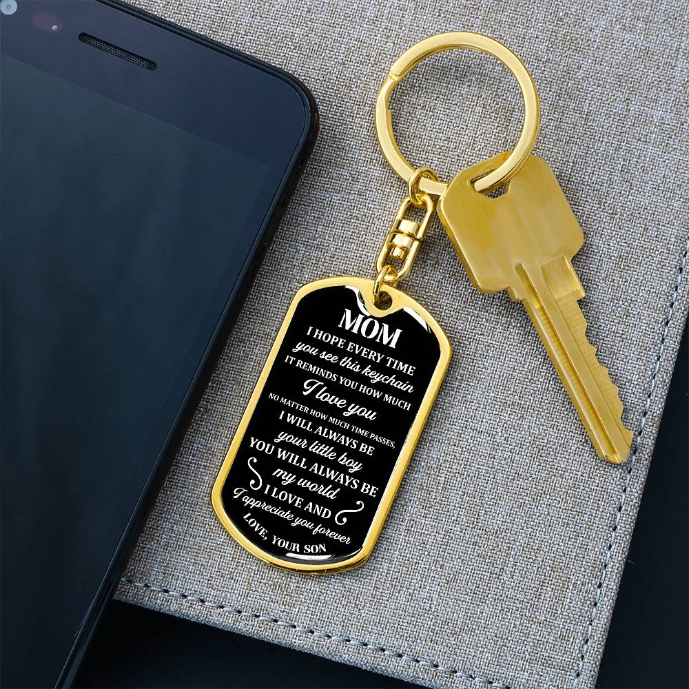 Mom Keychain Gift from Son – Sentimental Dog Tag