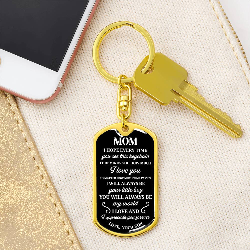 Mom Keychain Gift from Son – Sentimental Dog Tag