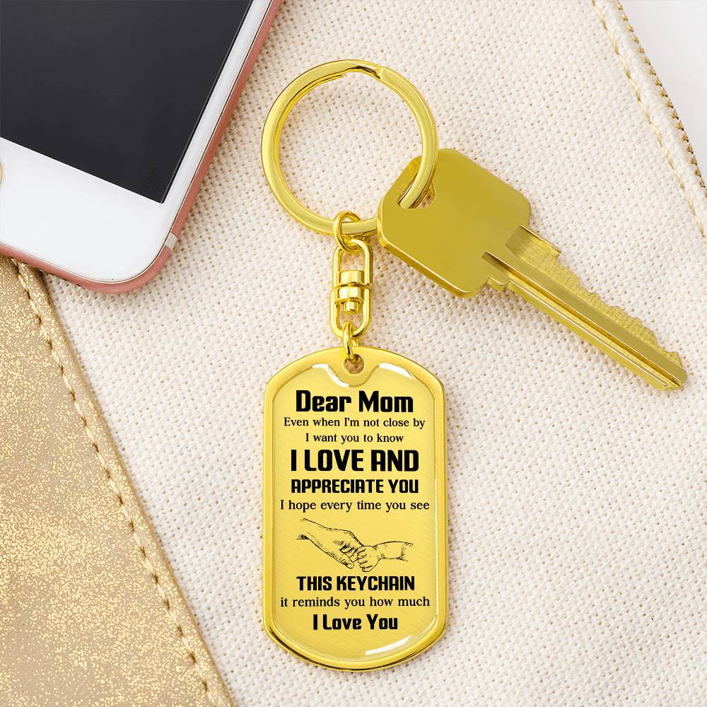 Dear Mom, Sentimental Gift For Mother’s Day Heartfelt Gift Of Love Keychain Thank You For Everything Keychain Precious Bond With Mom Keychain Appreciation Keychain Forever Thankful You Gift