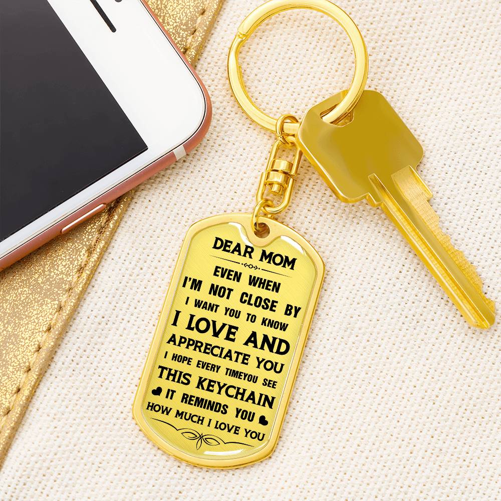 Dear Mom, From Daughter To Mom Keychain Heartfelt Gift For Her Sweet Message With Keychain Thank You Keychain Gift Sentimental Keychain For Loving Person Appreciation Gift Special Gift For Dear Mom