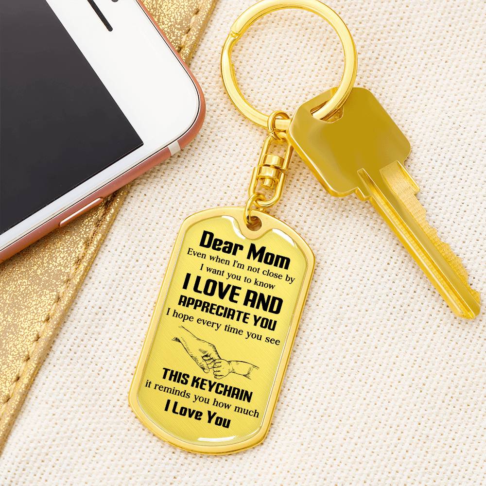 Dear Mom, Sentimental Gift For Mother’s Day Heartfelt Gift Of Love Keychain Thank You For Everything Keychain Precious Bond With Mom Keychain Appreciation Keychain Forever Thankful You Gift