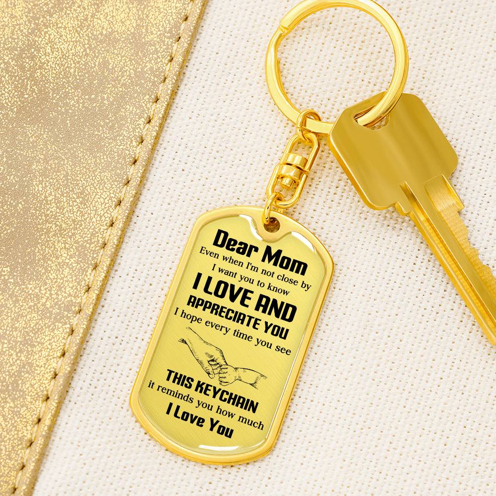 Dear Mom, Sentimental Gift For Mother’s Day Heartfelt Gift Of Love Keychain Thank You For Everything Keychain Precious Bond With Mom Keychain Appreciation Keychain Forever Thankful You Gift