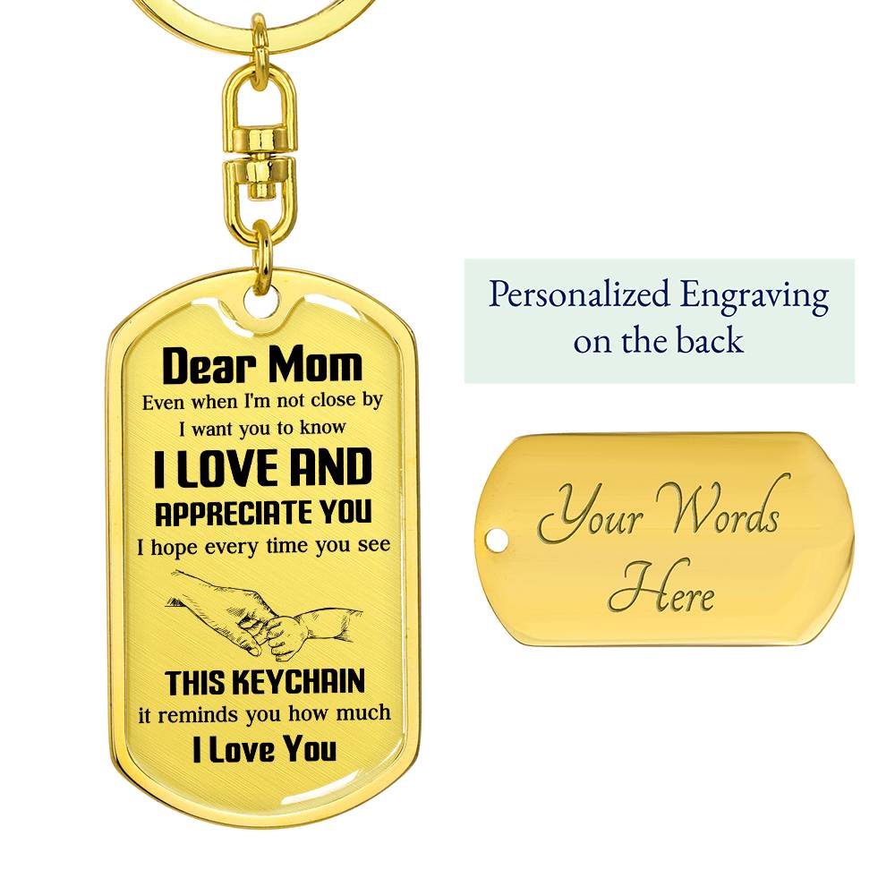 Dear Mom, Sentimental Gift For Mother’s Day Heartfelt Gift Of Love Keychain Thank You For Everything Keychain Precious Bond With Mom Keychain Appreciation Keychain Forever Thankful You Gift