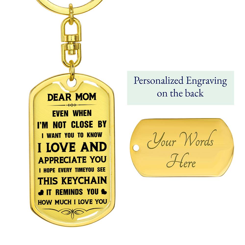 Dear Mom, From Daughter To Mom Keychain Heartfelt Gift For Her Sweet Message With Keychain Thank You Keychain Gift Sentimental Keychain For Loving Person Appreciation Gift Special Gift For Dear Mom