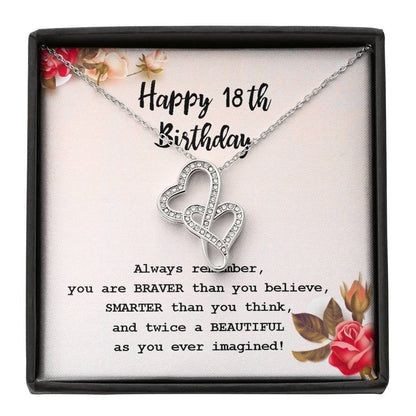 18th Birthday Infinity Hearts Necklace – Gift Boxed