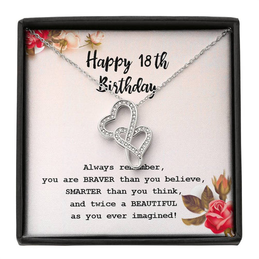 18th Birthday Infinity Hearts Necklace – Gift Boxed