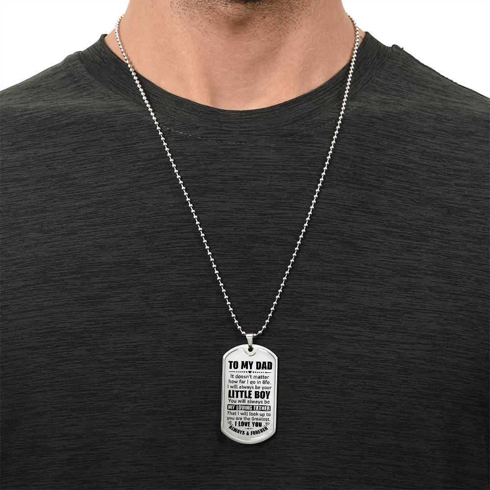 Dog Tag Necklace Gift for Dad From Son Father’s Day Gift