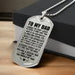 To My Dad Dog Tag Necklace – Gift from Son or Daughter