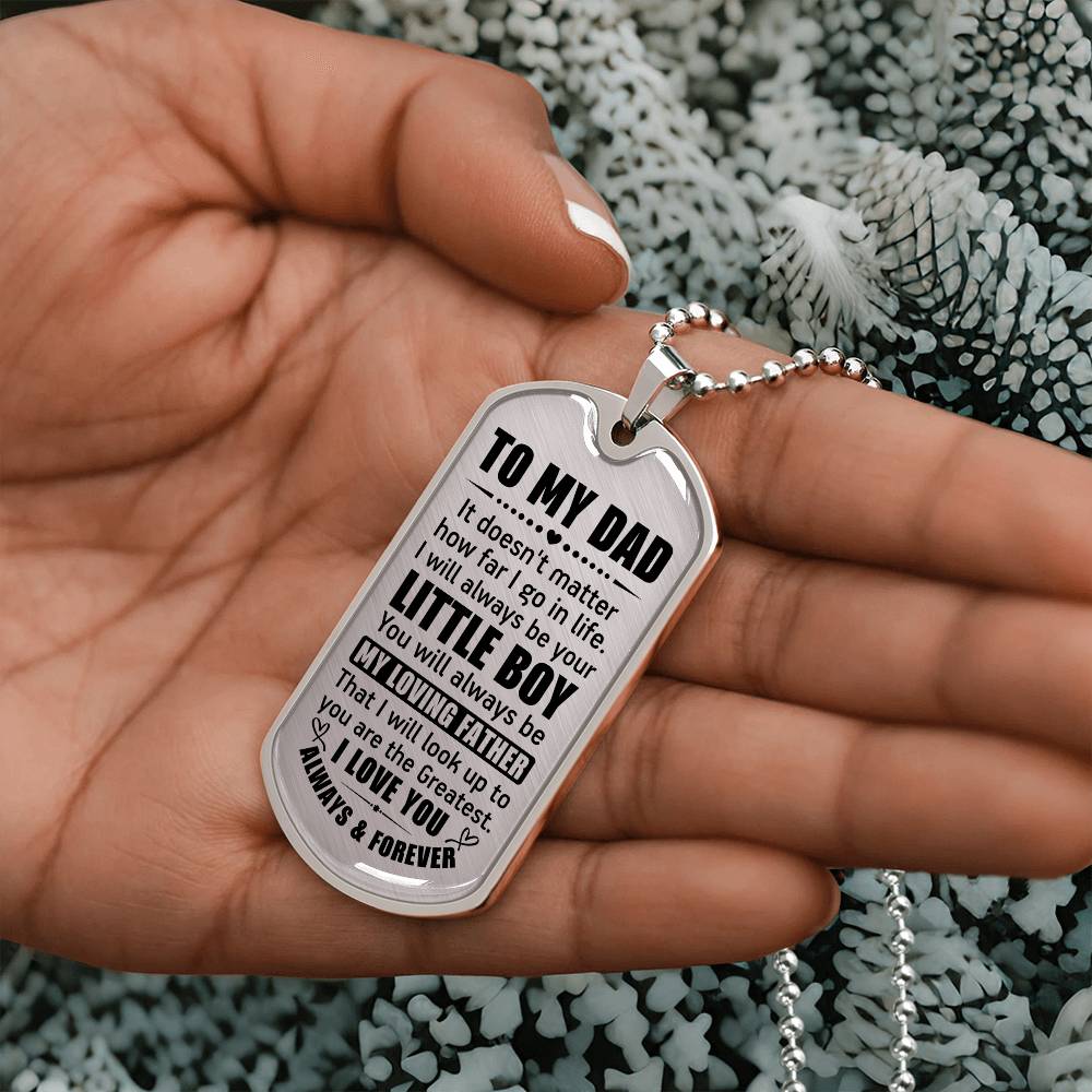 Dog Tag Necklace Gift for Dad From Son Father’s Day Gift