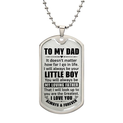 Dog Tag Necklace Gift for Dad From Son Father’s Day Gift