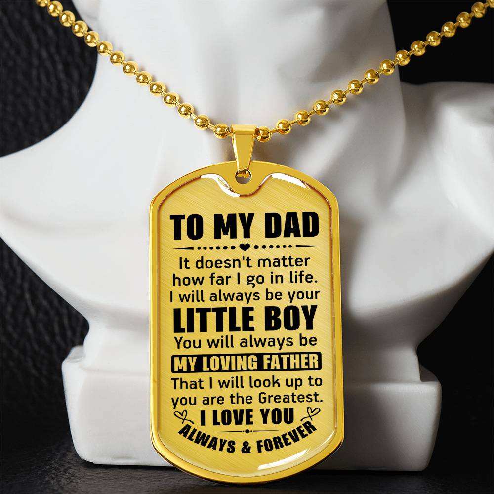 Dog Tag Necklace Gift for Dad From Son Father’s Day Gift