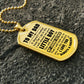 Dog Tag Necklace Gift for Dad From Son Father’s Day Gift