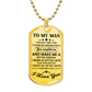 To My Man Dog Tag Necklace – Romantic Gift for Him