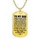 To My Dad Dog Tag Necklace – Gift from Son or Daughter