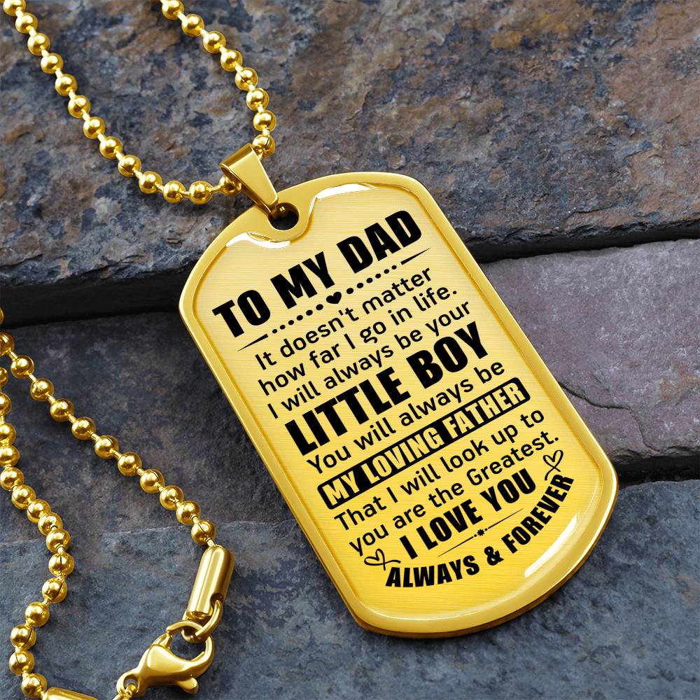 Dog Tag Necklace Gift for Dad From Son Father’s Day Gift