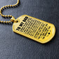 To My Dad Dog Tag Necklace – Gift from Son or Daughter