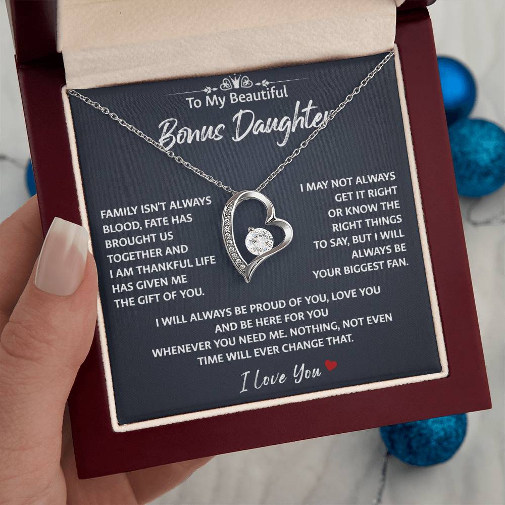 Bonus Daughter Necklace Gift, Sentimental Family Jewelry