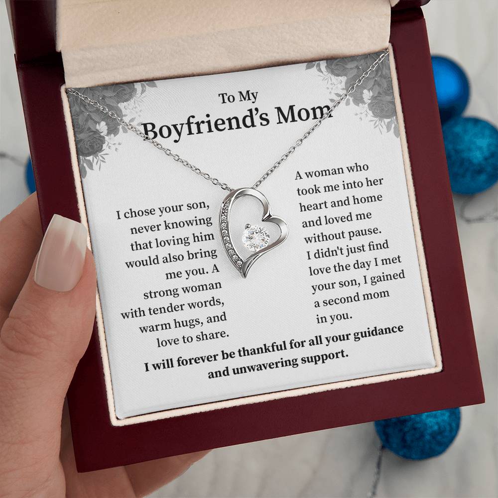 Boyfriend’s Mom Necklace – With Appreciation Message Card Gift