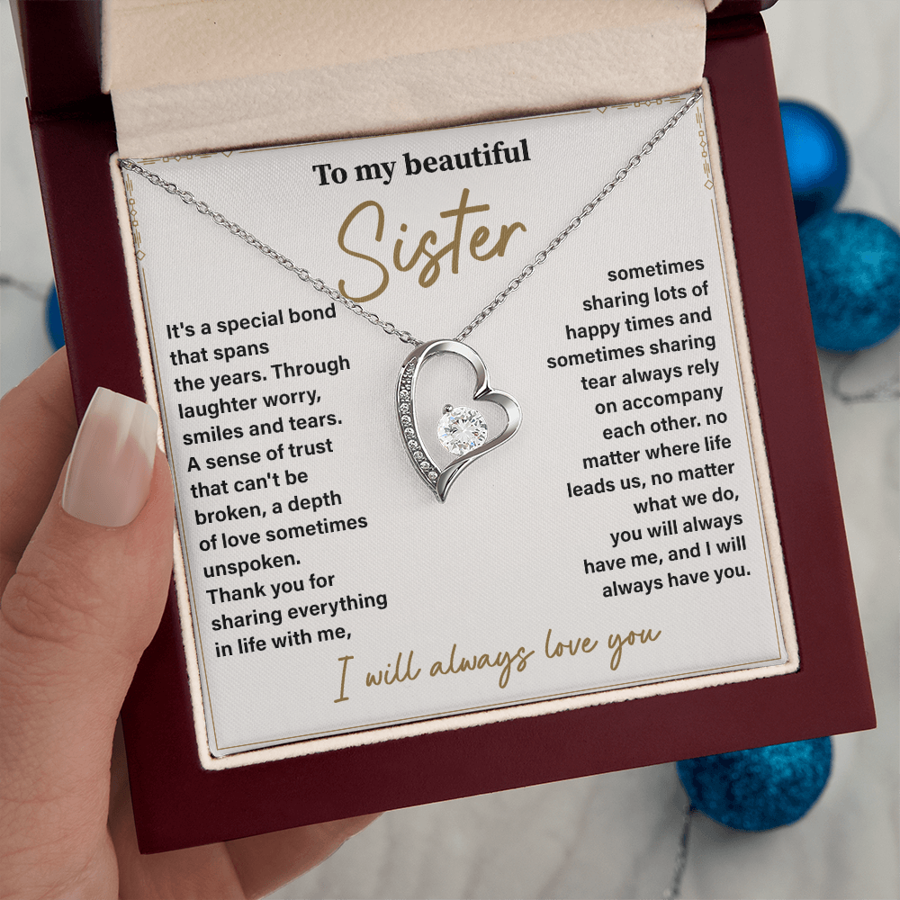 Sister Necklace Gift from Brother or Sister Meaningful Appreciation Jewelry