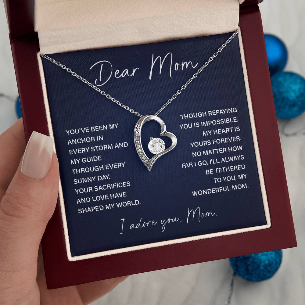 Dear Mom Mom Anchor Necklace Mother’s Love Gift Wedding Necklace Birthday Gift Necklace Guide Necklace Appreciation Pendant Anniversary Mom Gift Christmas Pendant Mom-child Bond Necklace Grandma Love Gift Valentine Necklace Gift